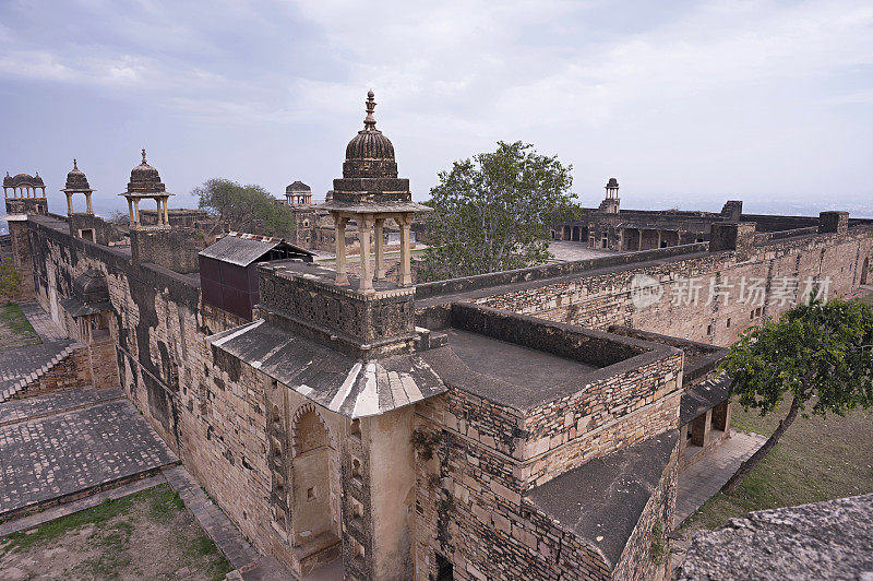 Jahangir Mahal和Shah Jahan Mahal，堡垒综合体，瓜廖尔，中央邦，印度